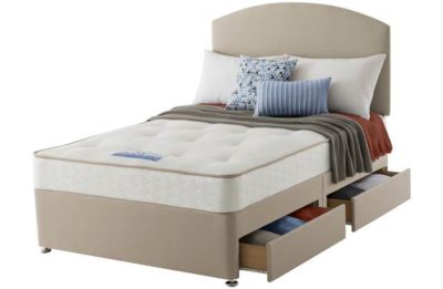 Sealy Revital Tufted Backcare Edge Double 4 Drw Divan Bed